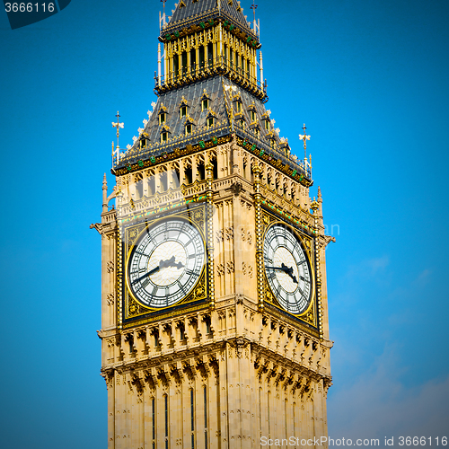 Image of london big ben and historical old construction england  aged cit