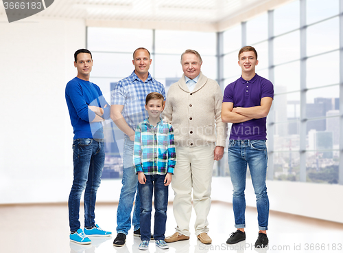 Image of group of smiling men and boy