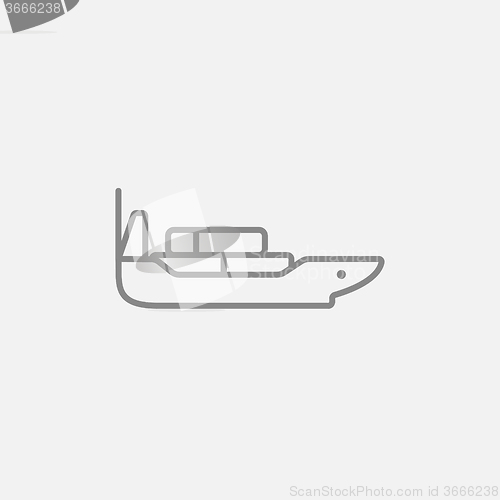 Image of Cargo container ship line icon.