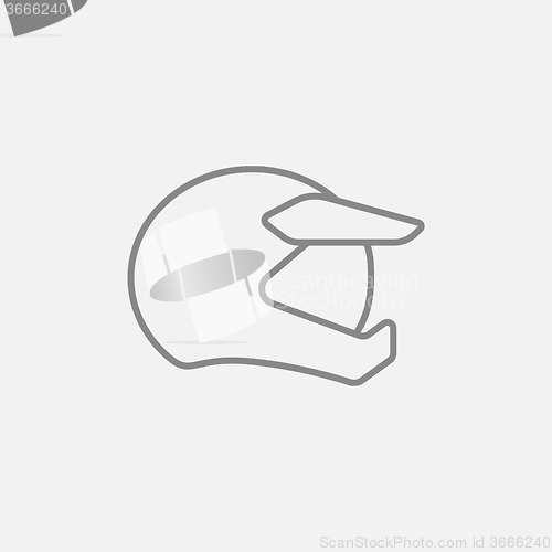 Image of Motorcycle helmet line icon.