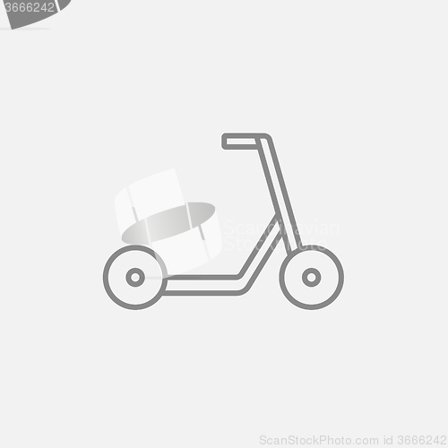 Image of Kick scooter line icon.