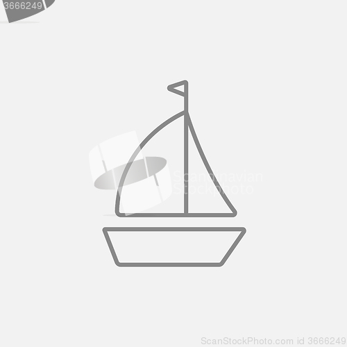 Image of Sailboat line icon.