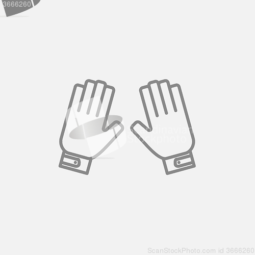 Image of Motorcycle gloves line icon.