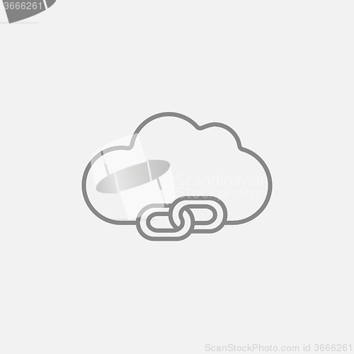 Image of Cloud computing line icon.