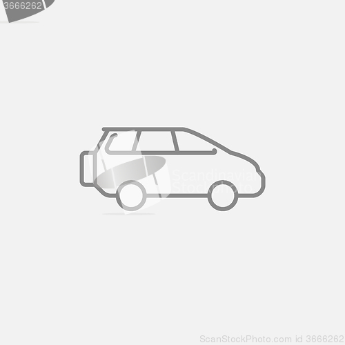 Image of Minivan line icon.