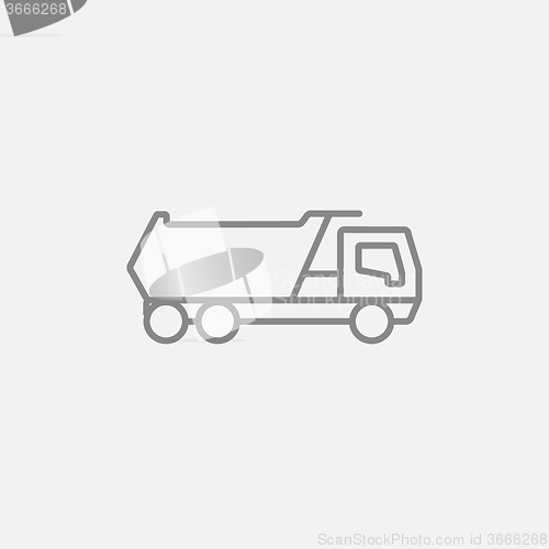 Image of Dump truck line icon.