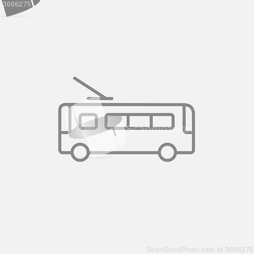 Image of Trolleybus line icon.