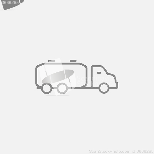 Image of Truck liquid cargo line icon.