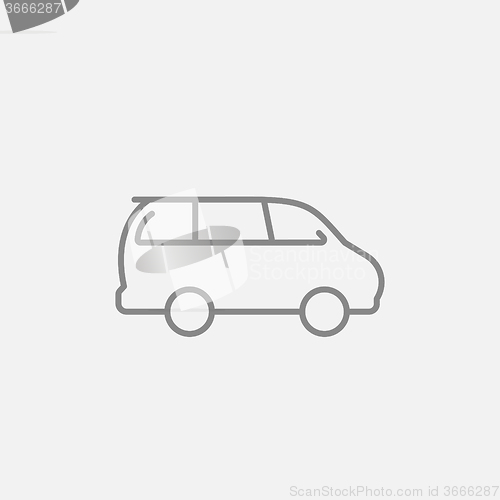 Image of Minivan line icon.