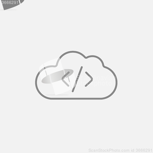 Image of Transferring files cloud apps line icon.