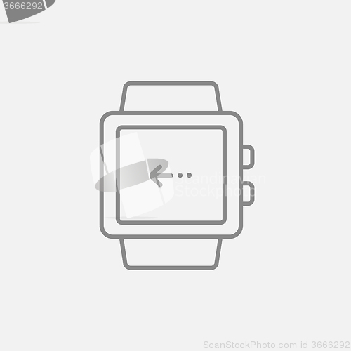 Image of Smartwatch line icon.