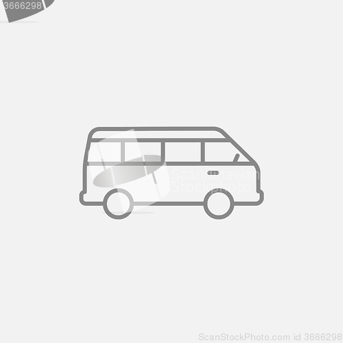 Image of Minibus line icon.