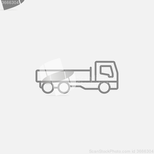 Image of Dump truck line icon.