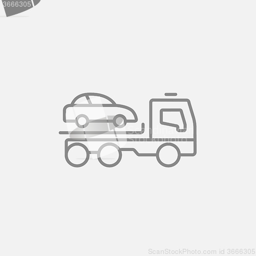 Image of Car towing truck line icon.