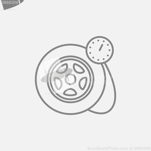 Image of Pressure gauge tyre  line icon.