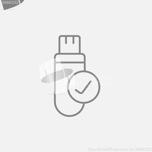 Image of USB flash drive line icon.