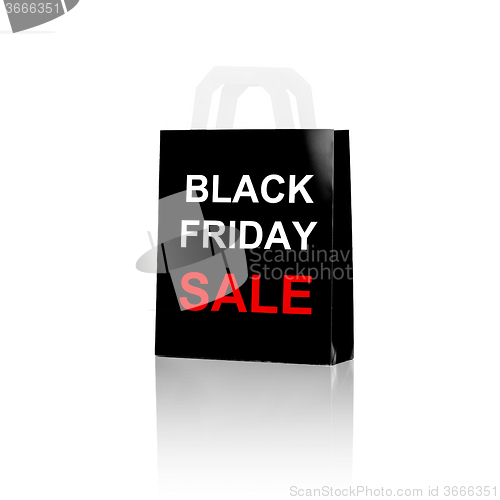 Image of shopping bag with sale and black friday word