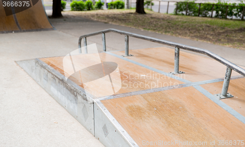 Image of close up of ramp at city skatepark