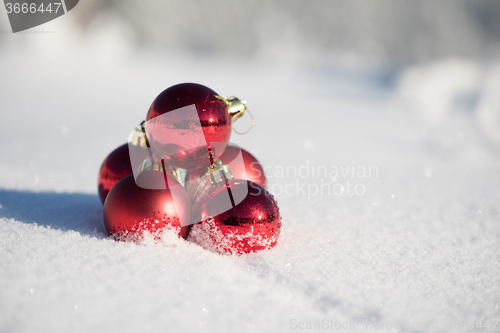 Image of christmas ball in snow