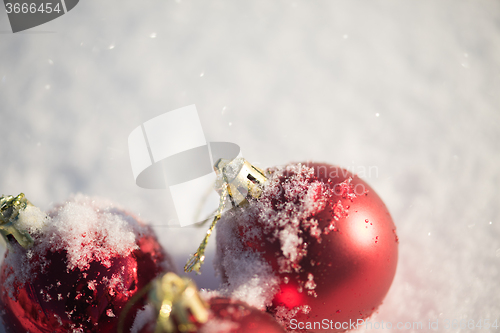 Image of christmas ball in snow