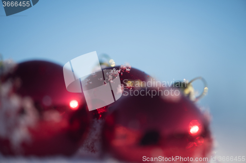 Image of christmas ball in snow