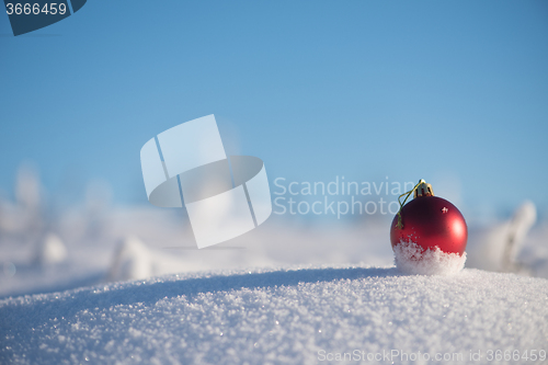 Image of christmas ball in snow