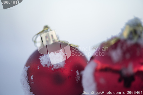 Image of christmas ball in snow