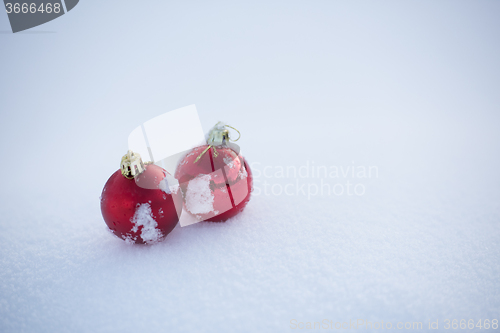 Image of christmas ball in snow