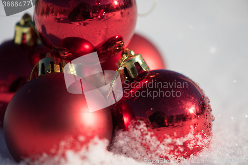 Image of christmas ball in snow