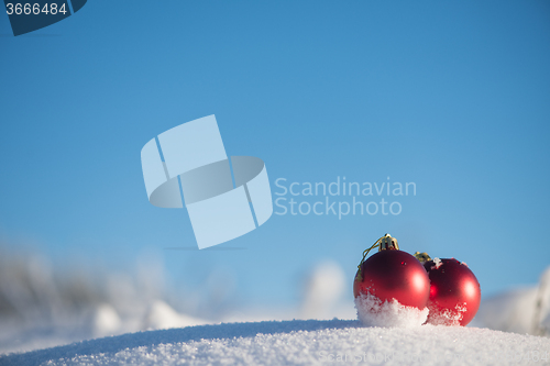 Image of christmas ball in snow