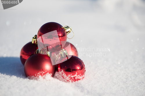 Image of christmas ball in snow