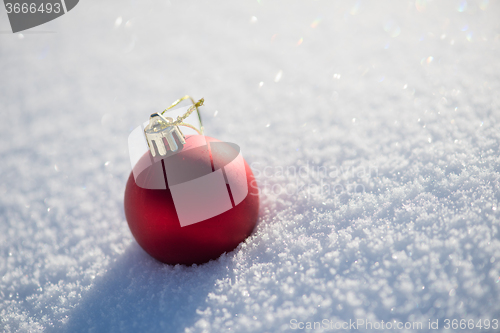 Image of christmas ball in snow