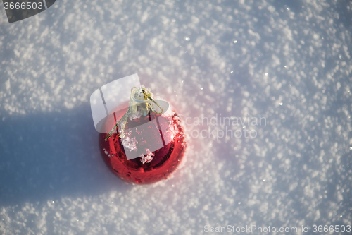 Image of christmas ball in snow