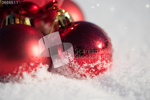 Image of christmas ball in snow