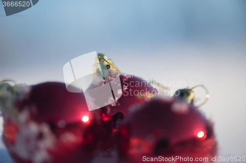 Image of christmas ball in snow