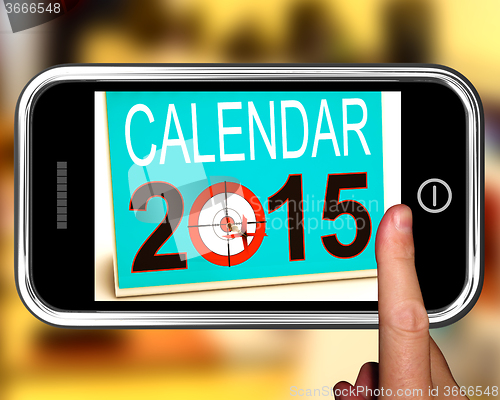 Image of Calendar 2015 On Smartphone Showing Future Plans