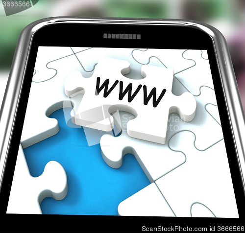 Image of WWW Smartphone Means Internet Website Or Network