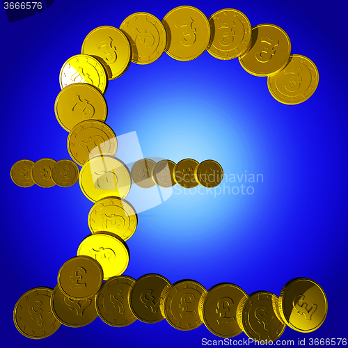 Image of Coins Pound Symbol Shows British Deposit