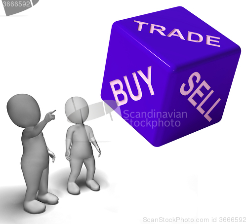 Image of Buy Trade And Sell Dice Represents Business And Commerce