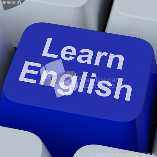 Image of Learn English Key Shows Studying Language Online