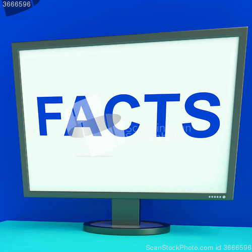 Image of Facts Screen Shows True Information Wisdom And Knowledge