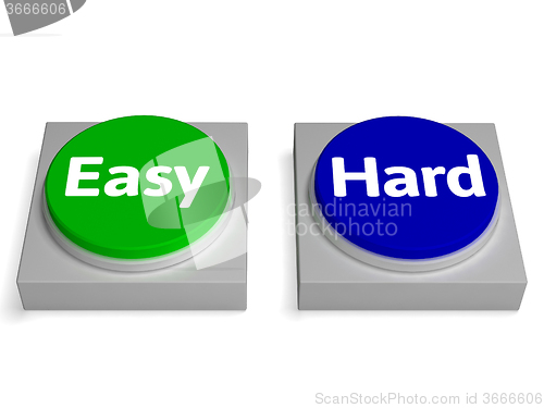 Image of Easy Hard Buttons Shows Easiest Or Hardest