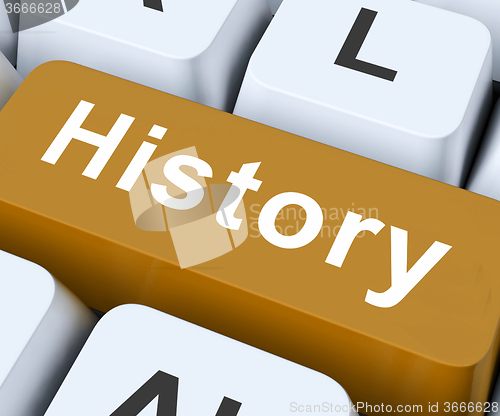 Image of History Key Means Past Or Old Days\r