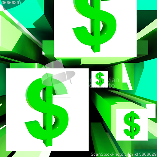 Image of Dollar Symbol On Cubes American Earnings