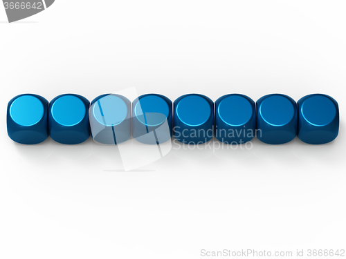 Image of Eight Blank Dice Show Background For 8 Letter Word