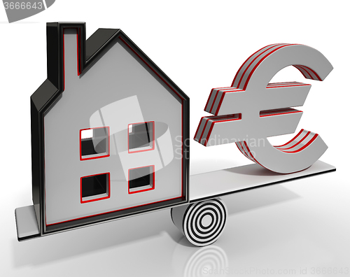 Image of House And Euro Balancing Shows Investment