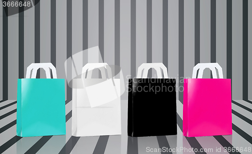 Image of many blank shopping bags