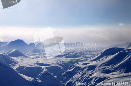 Image of Evening mountains in mist