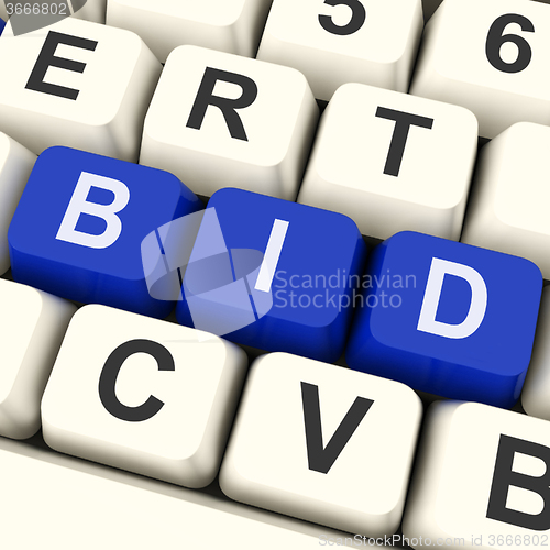 Image of Bid Keys Show Online Bidding Or Auction