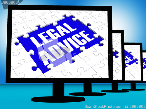 Image of Legal Advice On Monitors Shows Legal Consultation